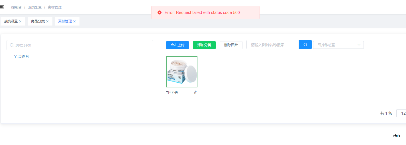 點(diǎn)擊添加分類報(bào)錯(cuò)